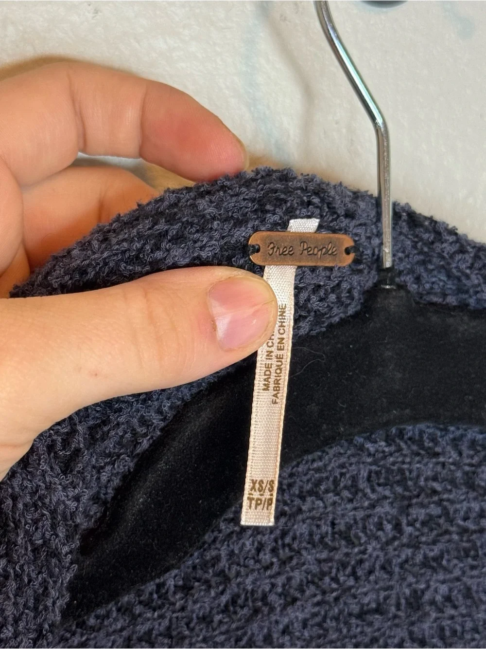 Free People Low Tide Cardigan Navy Blue Knit Open Pocket